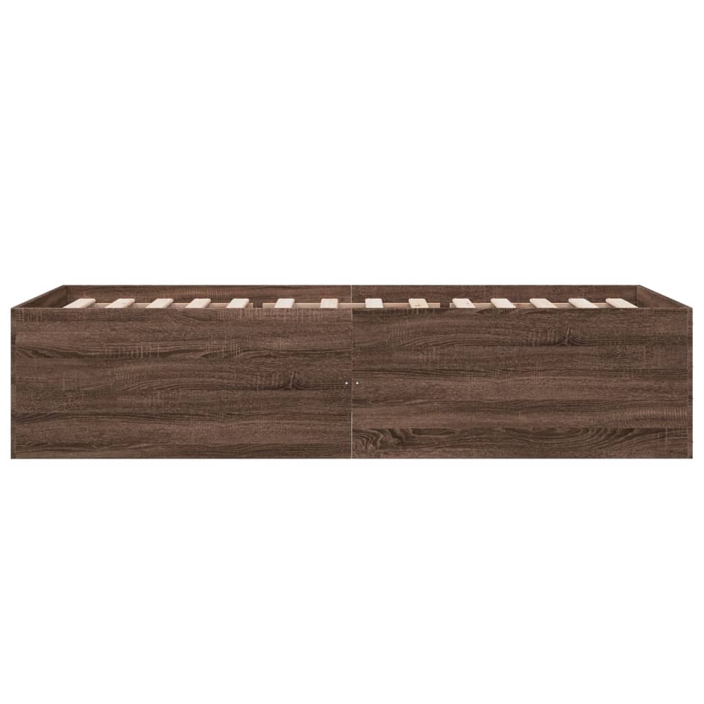 vidaXL Bed Frame without Mattress Brown Oak 90x190 cm Single