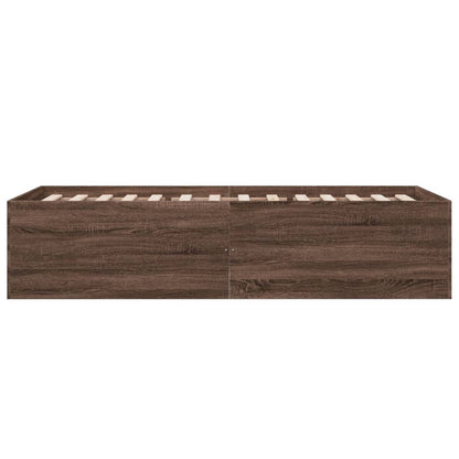 vidaXL Bed Frame without Mattress Brown Oak 90x190 cm Single