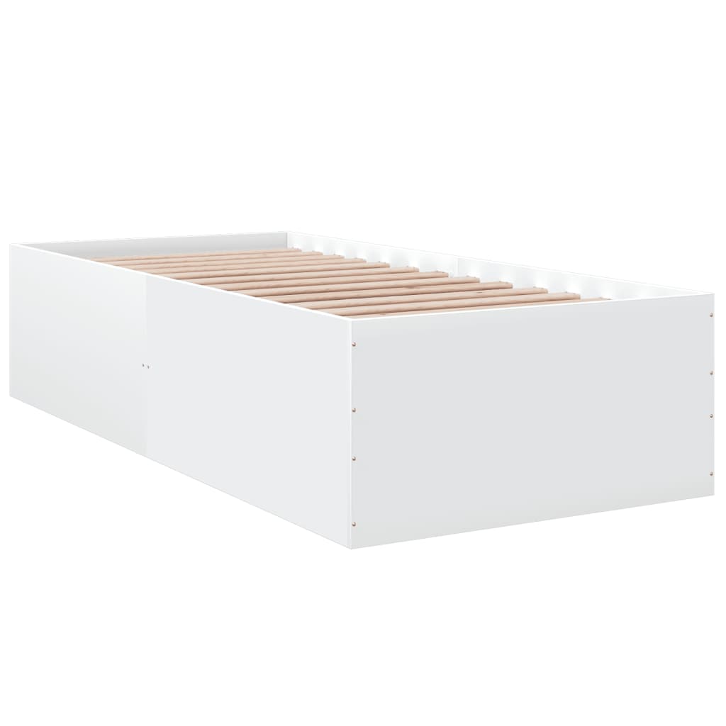 vidaXL Bed Frame without Mattress White 75x190 cm Small Single