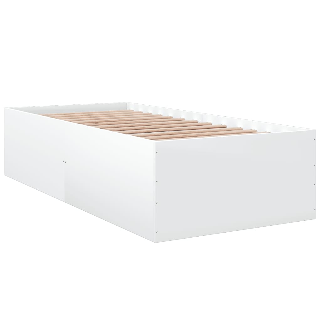 vidaXL Bed Frame without Mattress White 75x190 cm Small Single