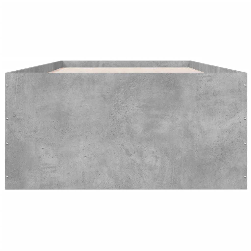 vidaXL Bed Frame without Mattress Concrete Grey 75x190 cm Small Single