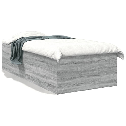 vidaXL Bed Frame without Mattress Grey Sonoma 75x190 cm Small Single