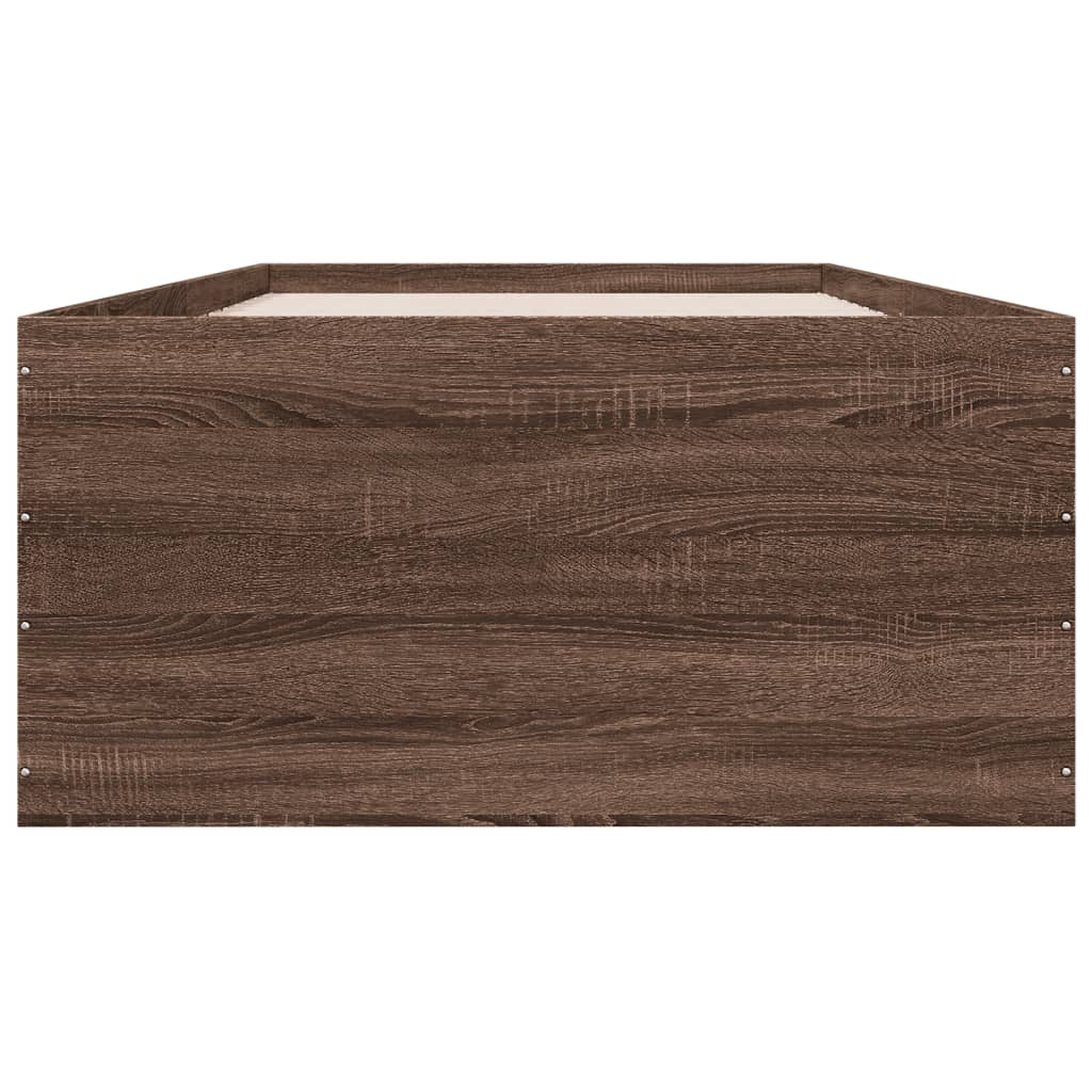 vidaXL Bed Frame without Mattress Brown Oak 75x190 cm Small Single