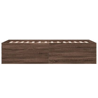 vidaXL Bed Frame without Mattress Brown Oak 75x190 cm Small Single