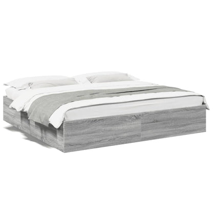 vidaXL Bed Frame without Mattress Grey Sonoma 200x200 cm