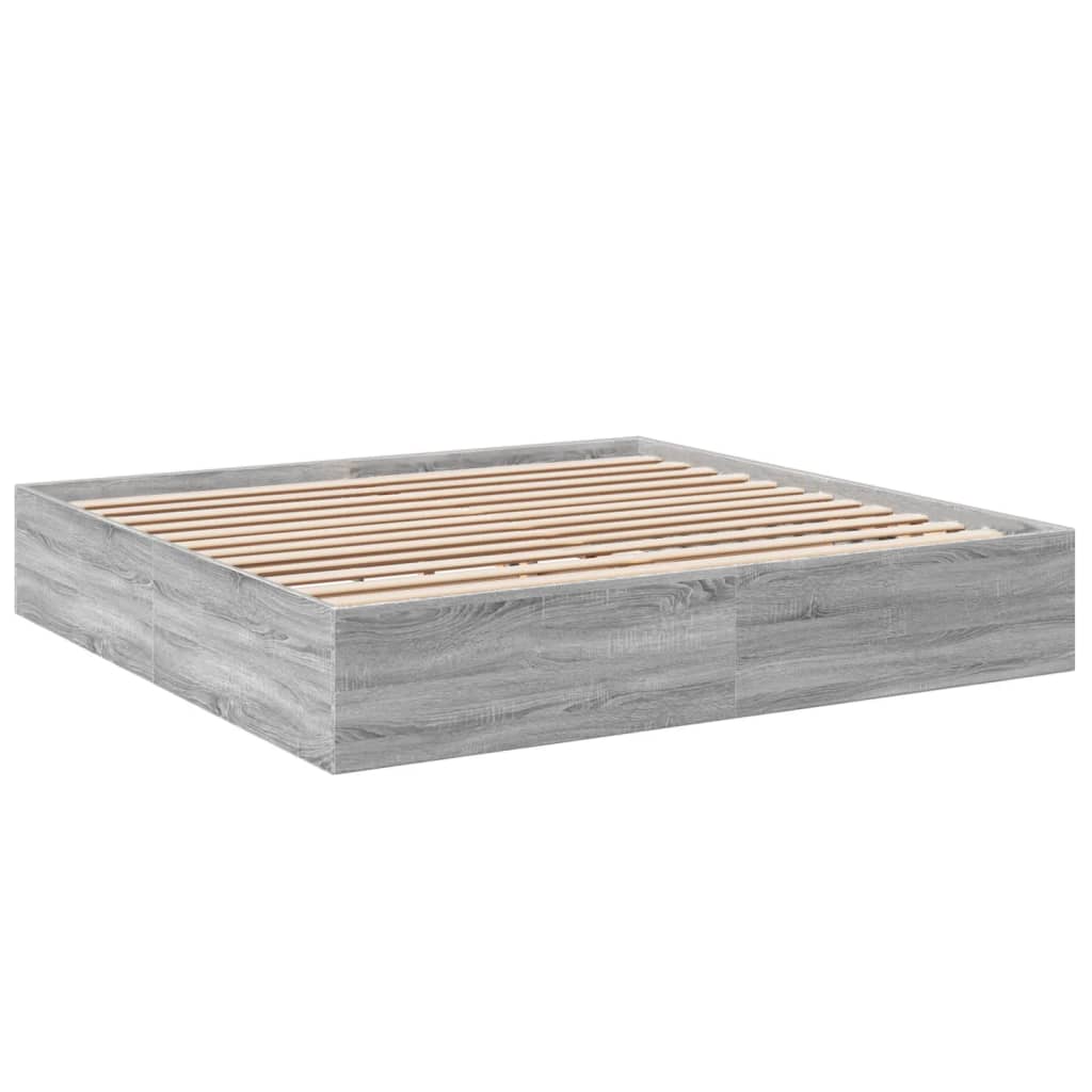 vidaXL Bed Frame without Mattress Grey Sonoma 200x200 cm