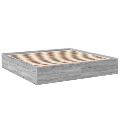 vidaXL Bed Frame without Mattress Grey Sonoma 200x200 cm