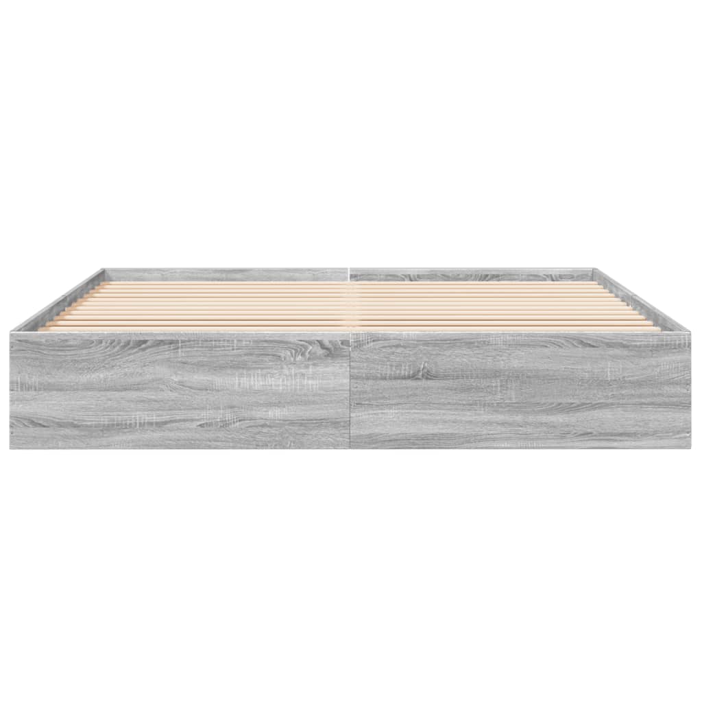 vidaXL Bed Frame without Mattress Grey Sonoma 200x200 cm