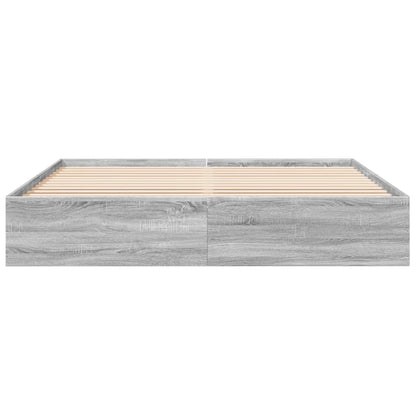 vidaXL Bed Frame without Mattress Grey Sonoma 200x200 cm