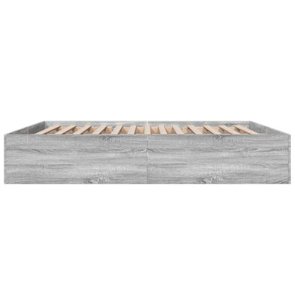 vidaXL Bed Frame without Mattress Grey Sonoma 200x200 cm