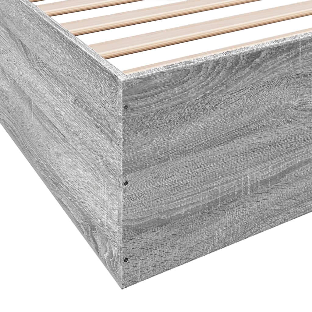 vidaXL Bed Frame without Mattress Grey Sonoma 200x200 cm