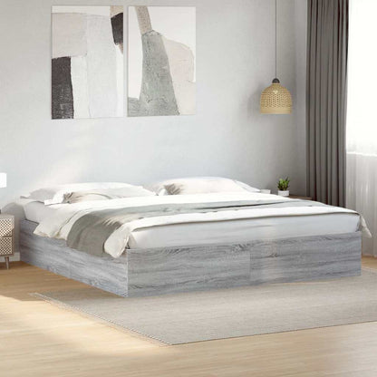 vidaXL Bed Frame without Mattress Grey Sonoma 200x200 cm