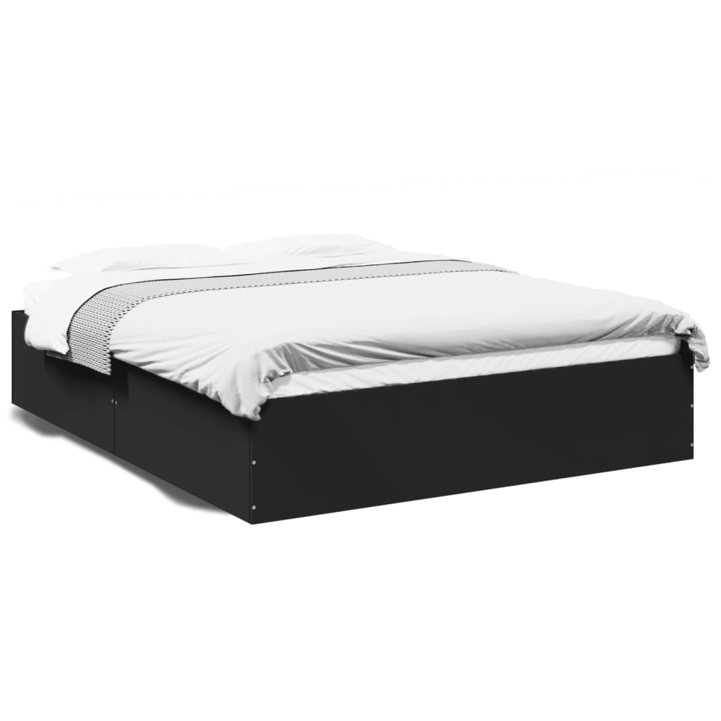 vidaXL Bed Frame without Mattress Black 150x200 cm