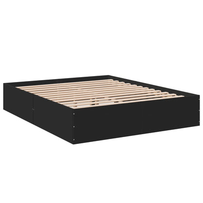 vidaXL Bed Frame without Mattress Black 150x200 cm