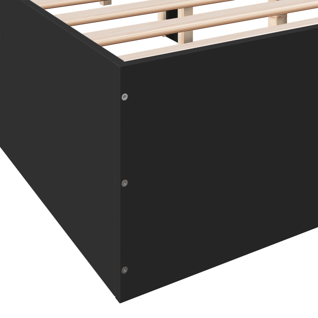 vidaXL Bed Frame without Mattress Black 150x200 cm