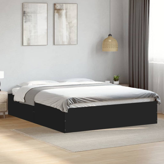 vidaXL Bed Frame without Mattress Black 150x200 cm
