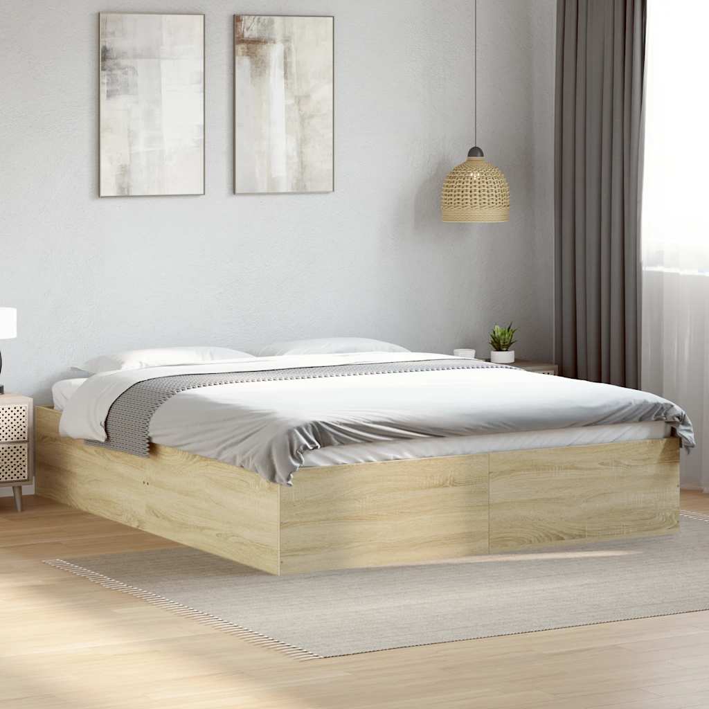 vidaXL Bed Frame without Mattress Sonoma Oak 150x200 cm