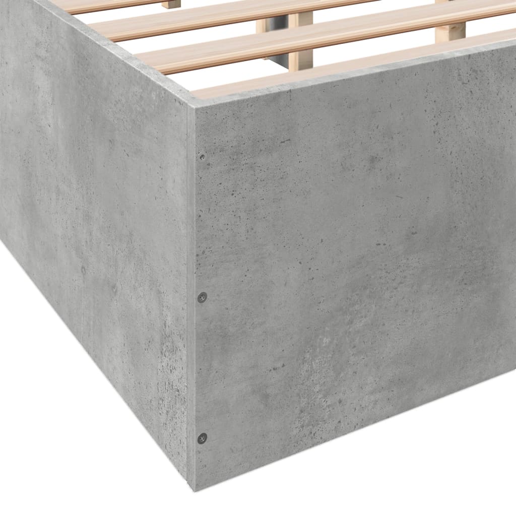 vidaXL Bed Frame without Mattress Concrete Grey 150x200 cm