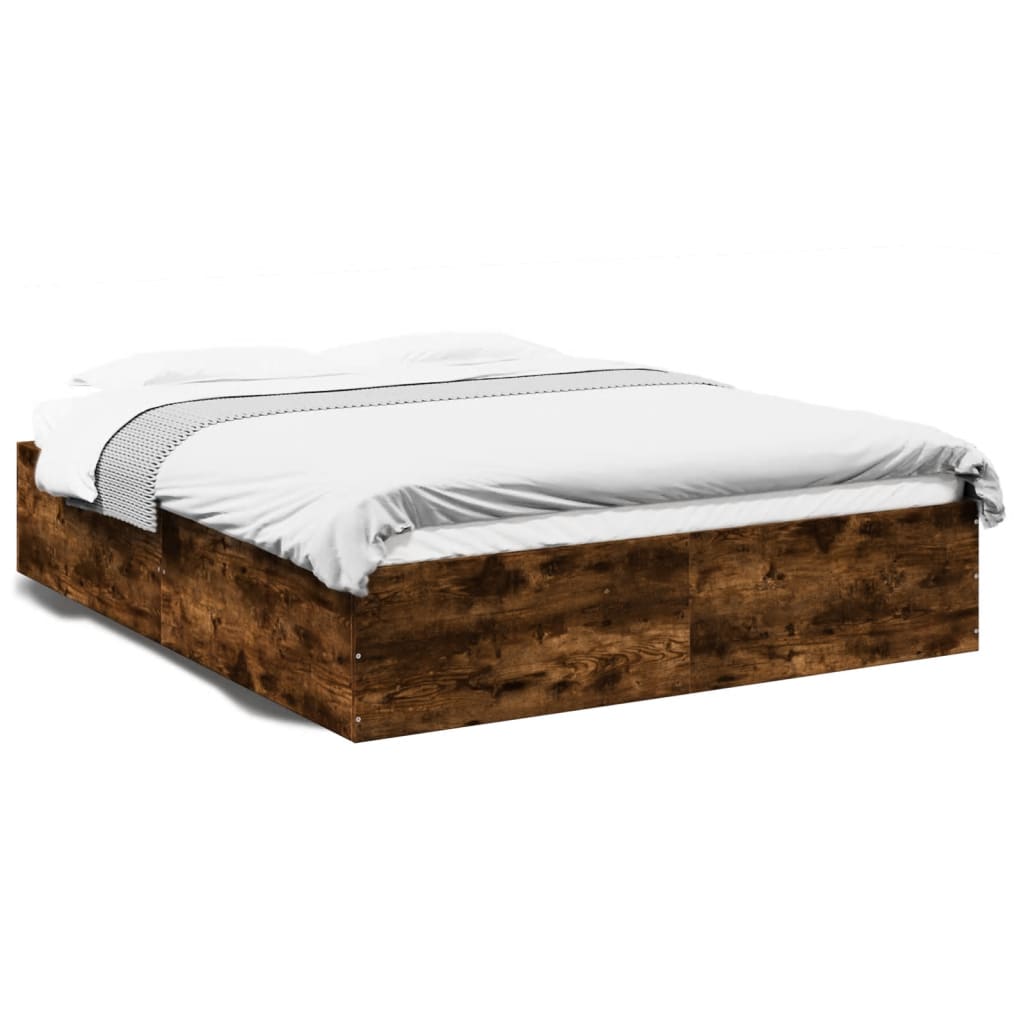 vidaXL Bed Frame without Mattress Smoked Oak 150x200 cm