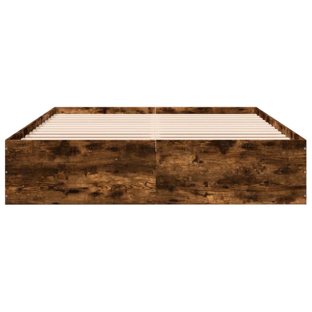 vidaXL Bed Frame without Mattress Smoked Oak 150x200 cm