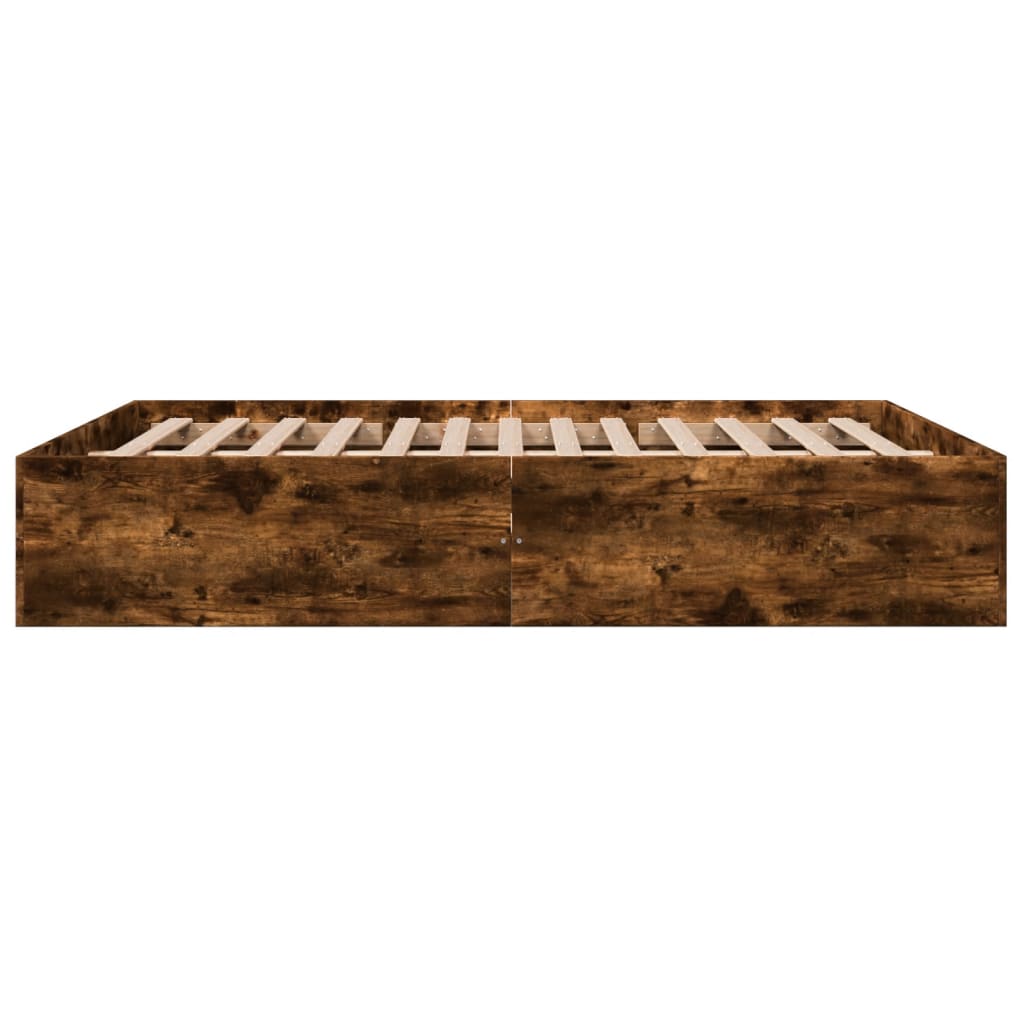 vidaXL Bed Frame without Mattress Smoked Oak 150x200 cm