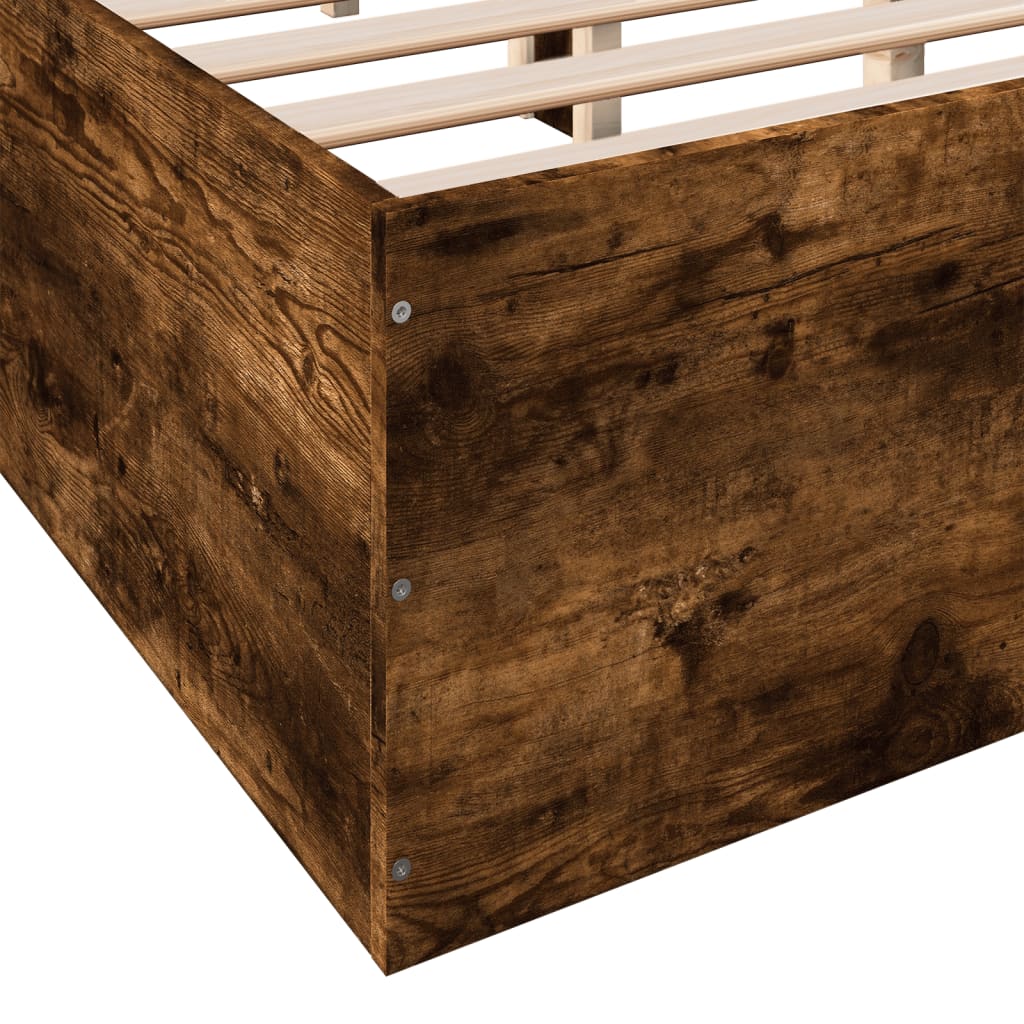 vidaXL Bed Frame without Mattress Smoked Oak 150x200 cm