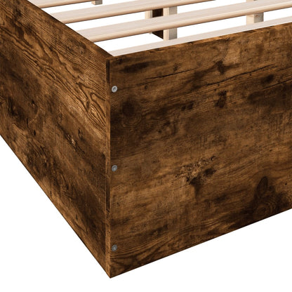 vidaXL Bed Frame without Mattress Smoked Oak 150x200 cm