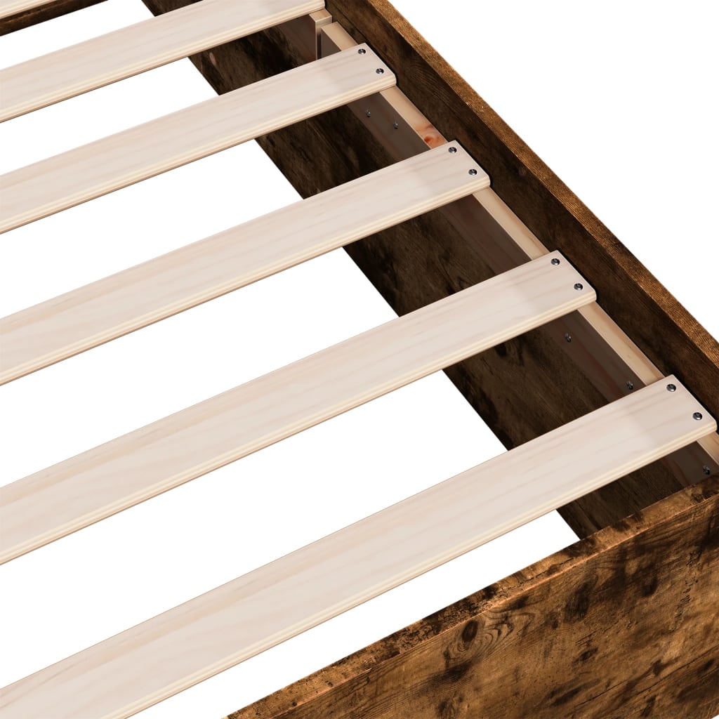 vidaXL Bed Frame without Mattress Smoked Oak 150x200 cm