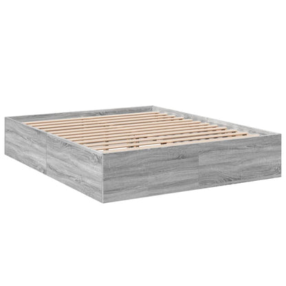 vidaXL Bed Frame without Mattress Grey Sonoma 150x200 cm