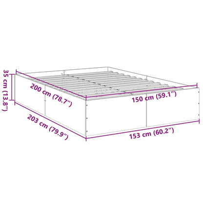 vidaXL Bed Frame without Mattress Grey Sonoma 150x200 cm