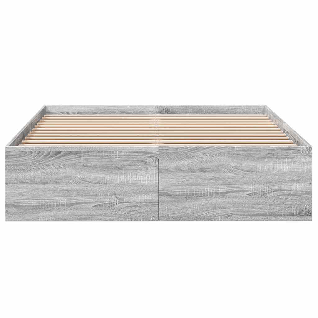 vidaXL Bed Frame without Mattress Grey Sonoma 135x190 cm Double