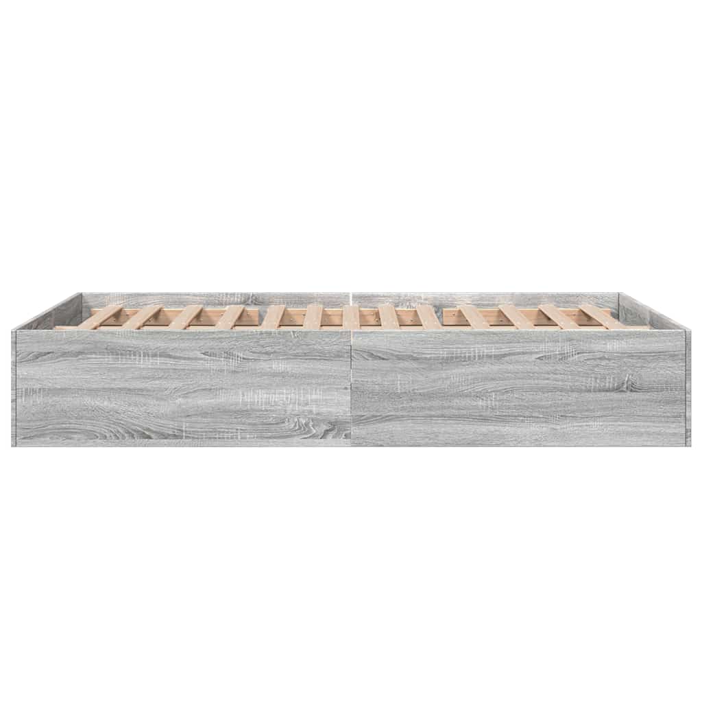 vidaXL Bed Frame without Mattress Grey Sonoma 135x190 cm Double