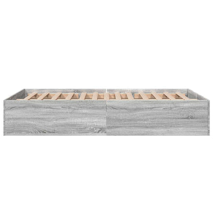 vidaXL Bed Frame without Mattress Grey Sonoma 135x190 cm Double