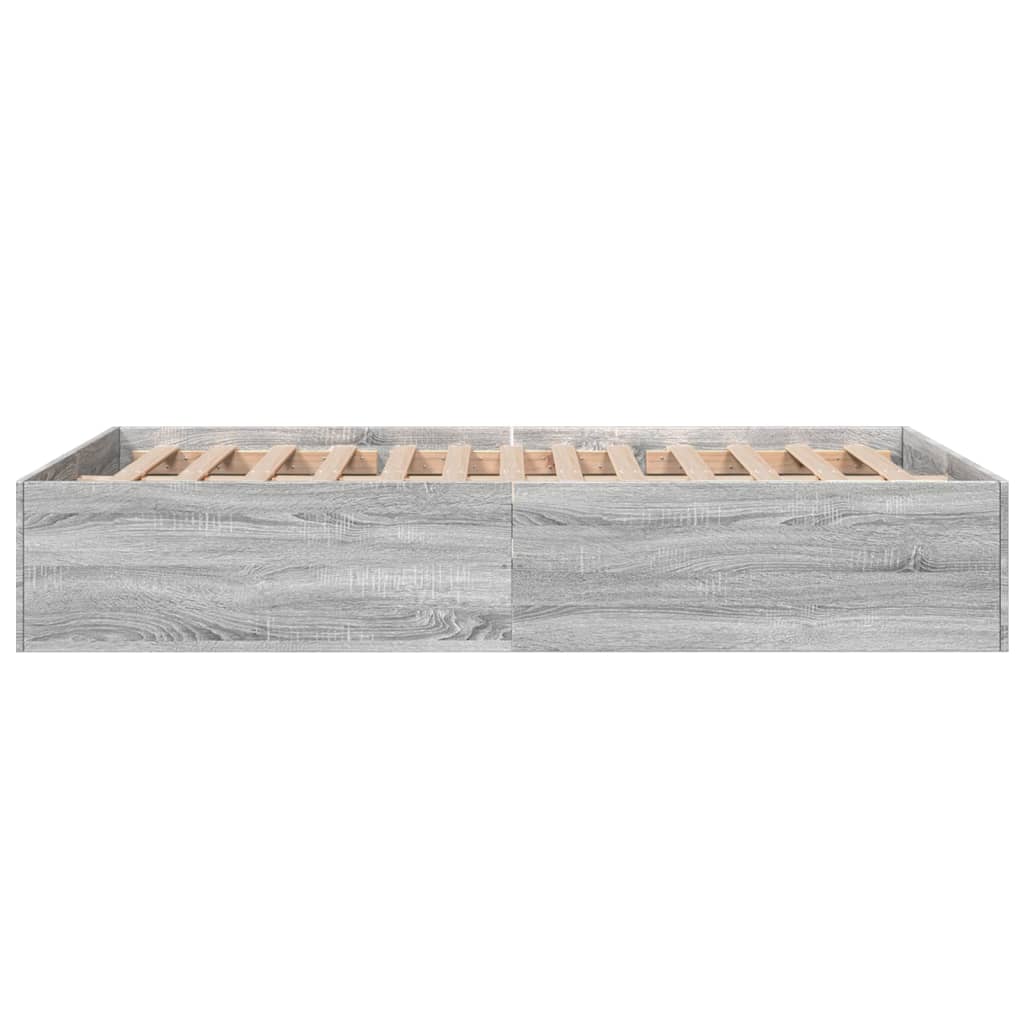 vidaXL Bed Frame without Mattress Grey Sonoma 120x190 cm Small Double