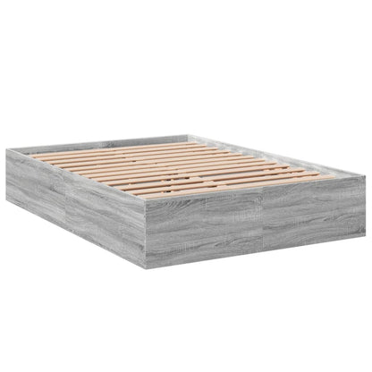 vidaXL Bed Frame without Mattress Grey Sonoma 120x190 cm Small Double