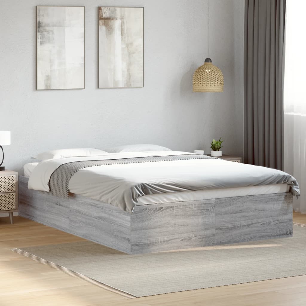 vidaXL Bed Frame without Mattress Grey Sonoma 120x190 cm Small Double