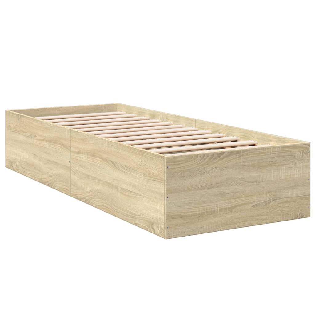 vidaXL Bed Frame without Mattress Sonoma Oak 100x200 cm