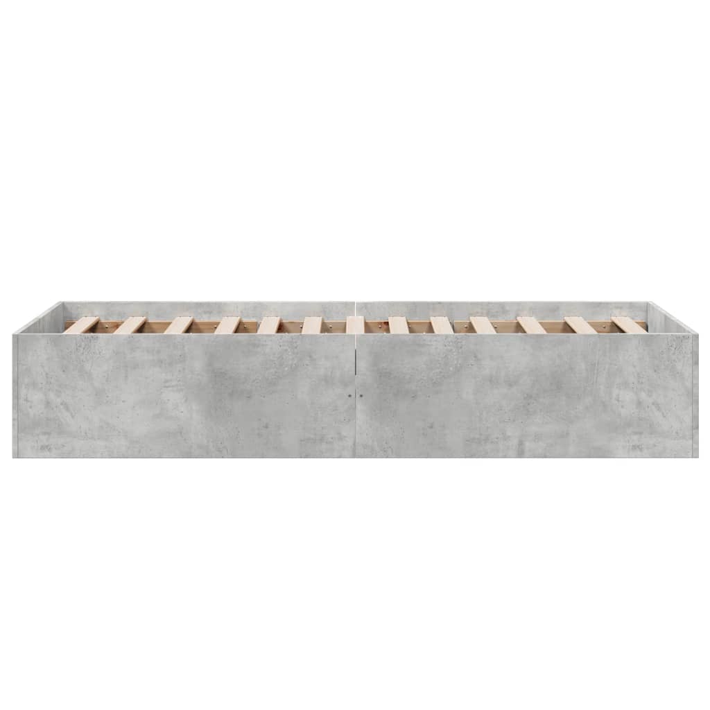 vidaXL Bed Frame without Mattress Concrete Grey 100x200 cm