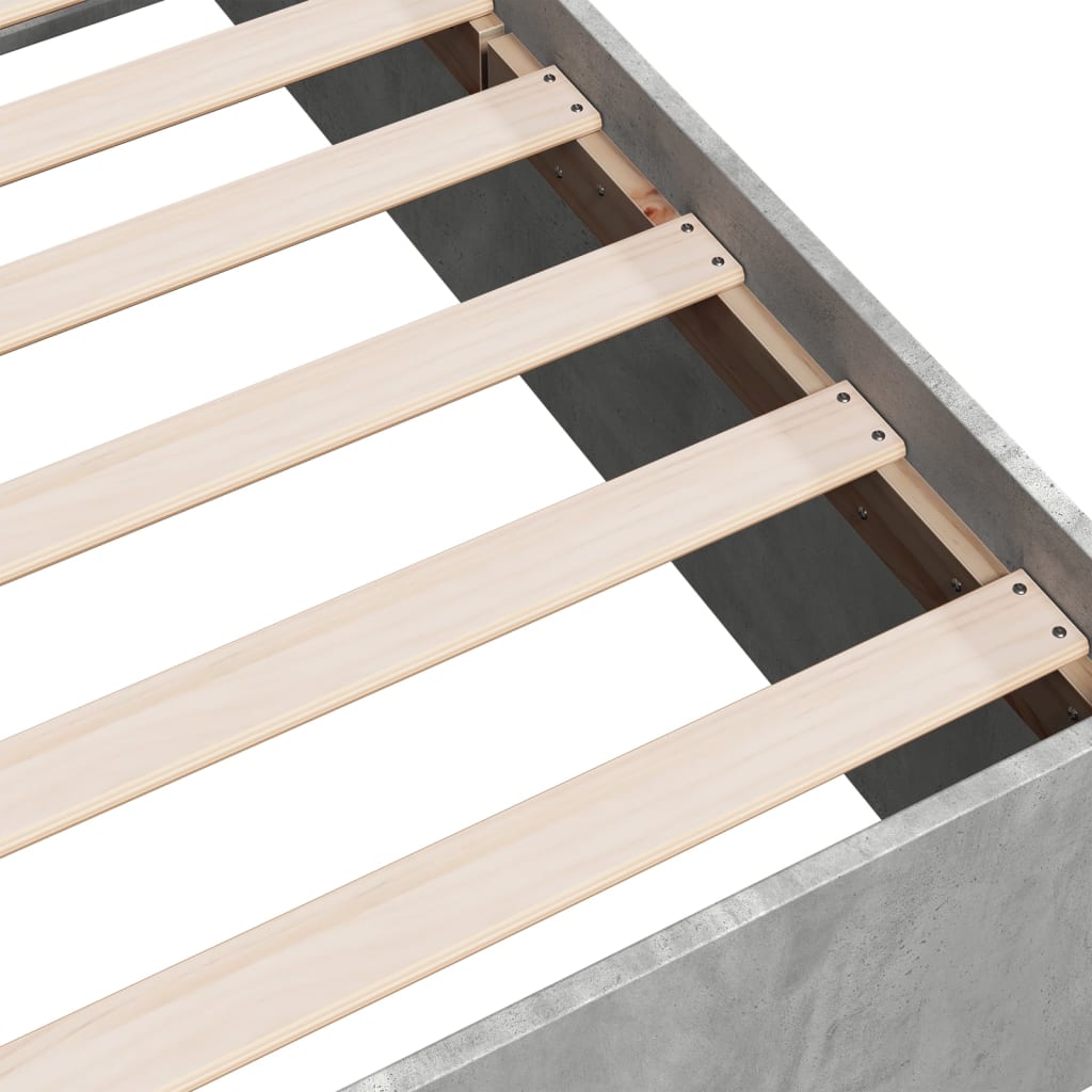 vidaXL Bed Frame without Mattress Concrete Grey 100x200 cm