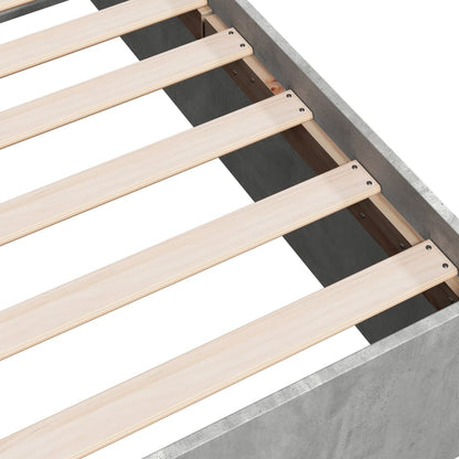 vidaXL Bed Frame without Mattress Concrete Grey 100x200 cm