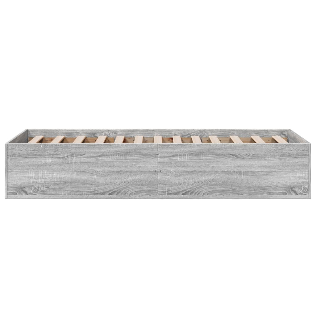vidaXL Bed Frame without Mattress Grey Sonoma 100x200 cm