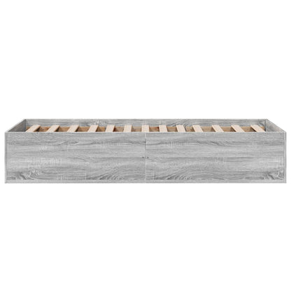 vidaXL Bed Frame without Mattress Grey Sonoma 100x200 cm