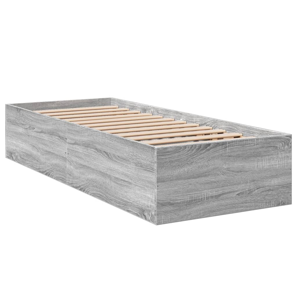 vidaXL Bed Frame without Mattress Grey Sonoma 100x200 cm