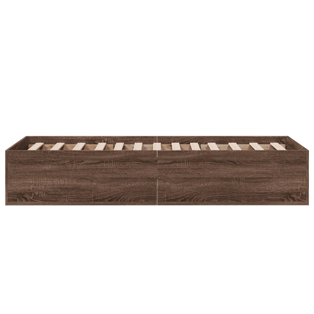 vidaXL Bed Frame without Mattress Brown Oak 100x200 cm