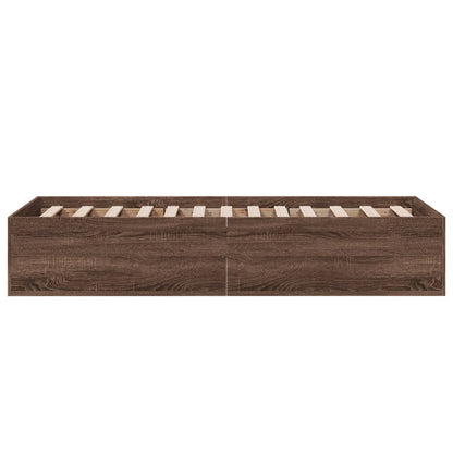 vidaXL Bed Frame without Mattress Brown Oak 100x200 cm