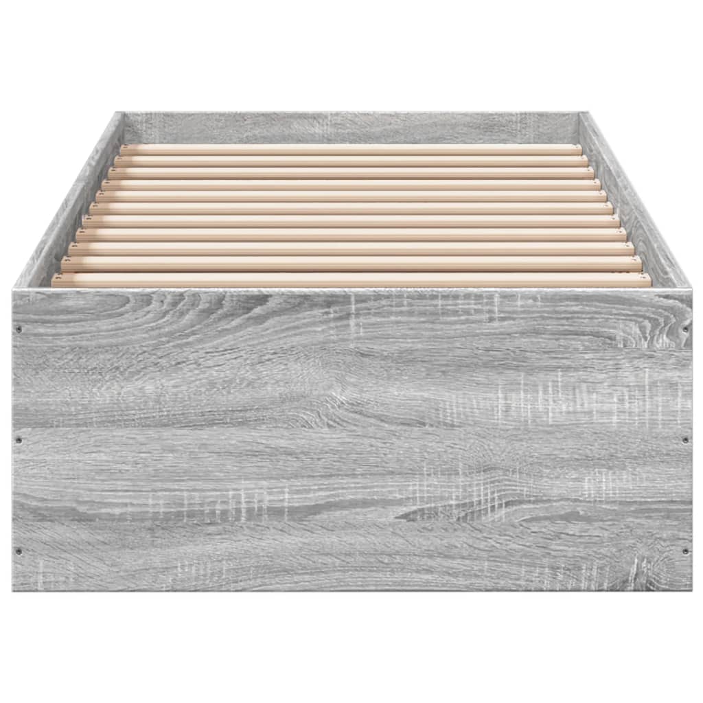 vidaXL Bed Frame without Mattress Grey Sonoma 90x200 cm
