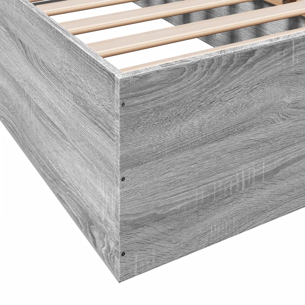 vidaXL Bed Frame without Mattress Grey Sonoma 90x200 cm