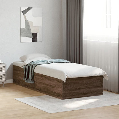 vidaXL Bed Frame without Mattress Brown Oak 90x200 cm