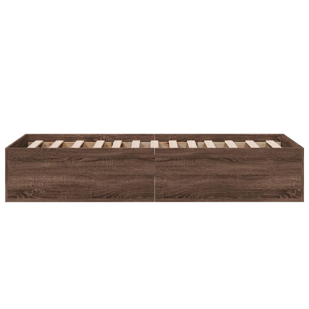 vidaXL Bed Frame without Mattress Brown Oak 90x200 cm