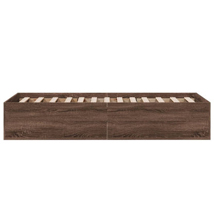 vidaXL Bed Frame without Mattress Brown Oak 90x200 cm